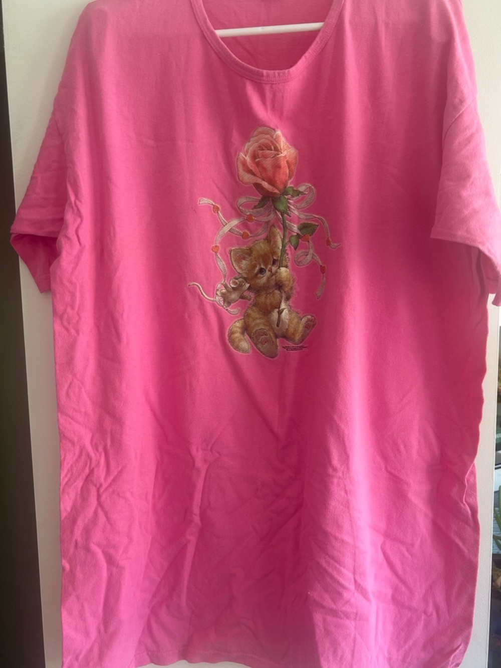 Anvil Hot Pink Women's Tee with Cat Label